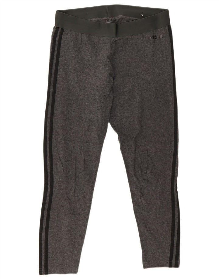 Adidas Dame Leggings UK 16/18 Stor Grå Bomuld