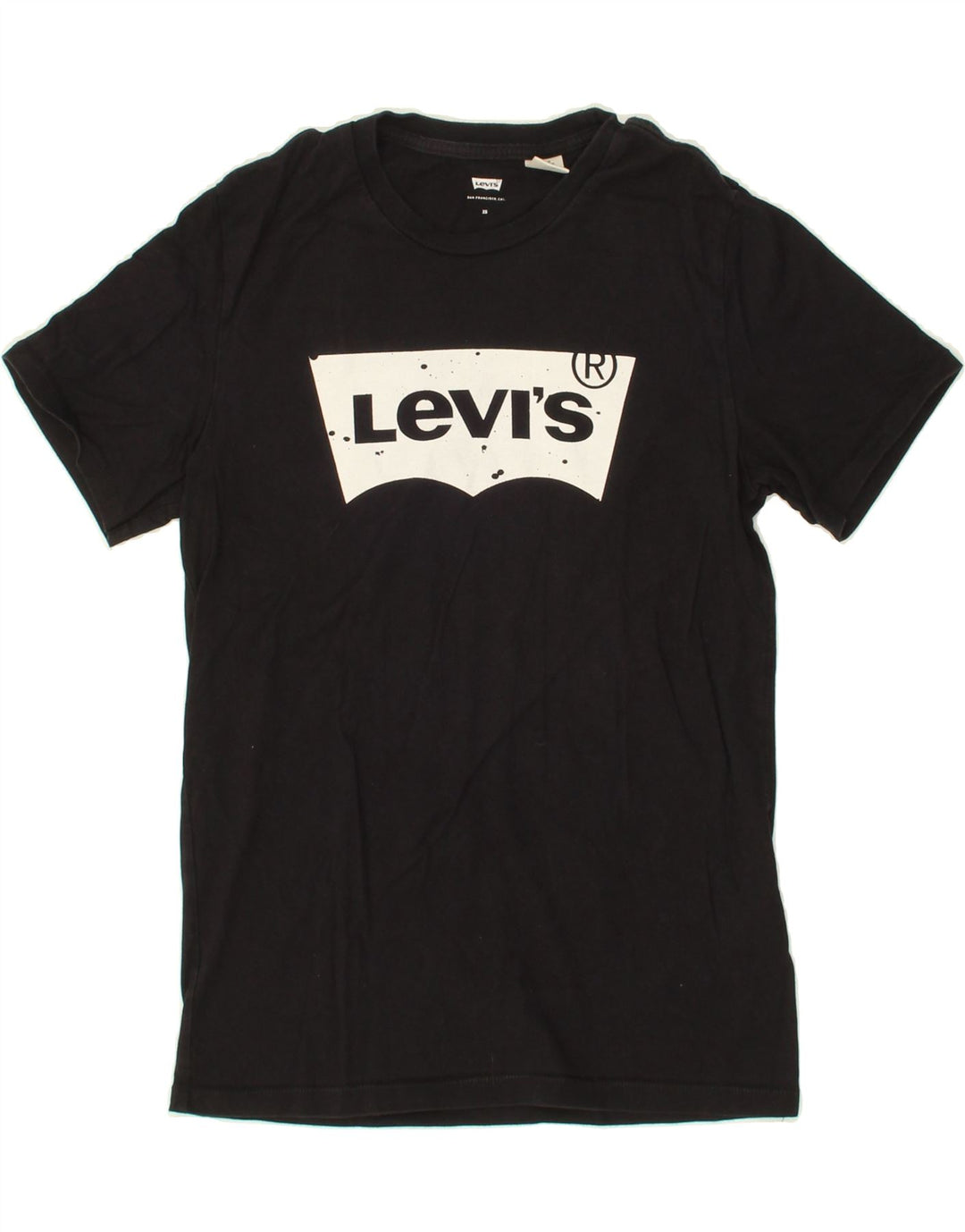 LEVI'S Mens Graphic T-Shirt Top XS Black Cotton Vintage Levi's and Second-Hand Levi's from Messina Hembry 