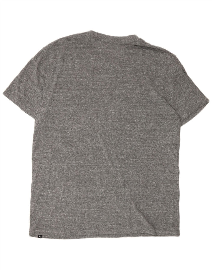 Hurley Herre Grafisk T-Shirt Top Stor Grå Flecked Polyester