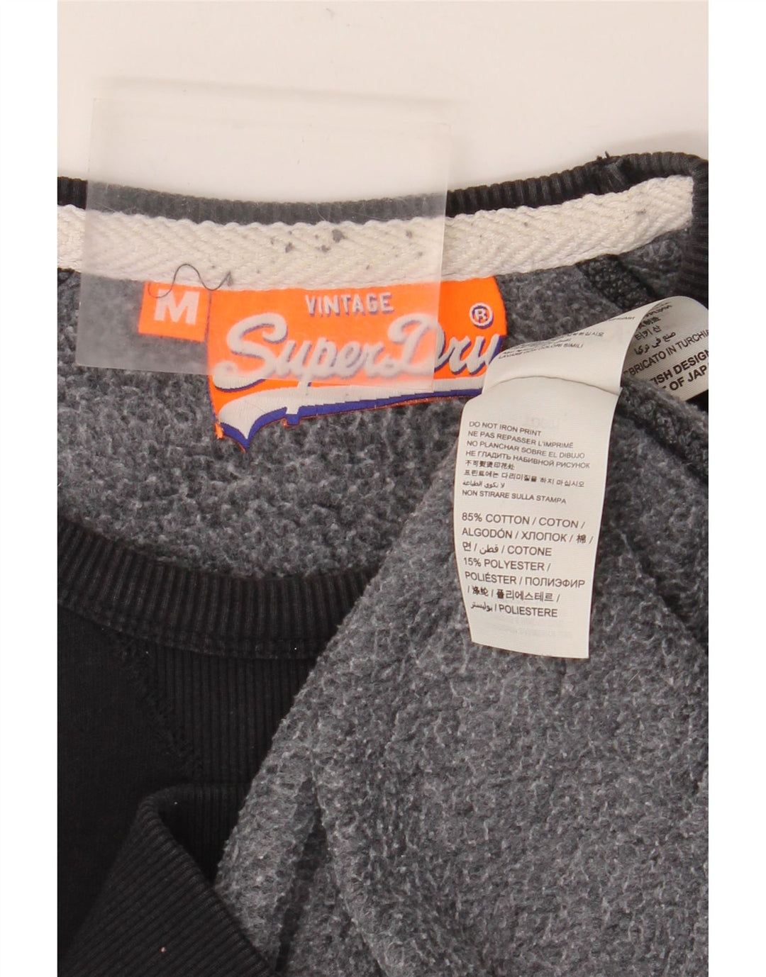 Superdry grafisk sweatshirt til mænd, medium sort bomuld