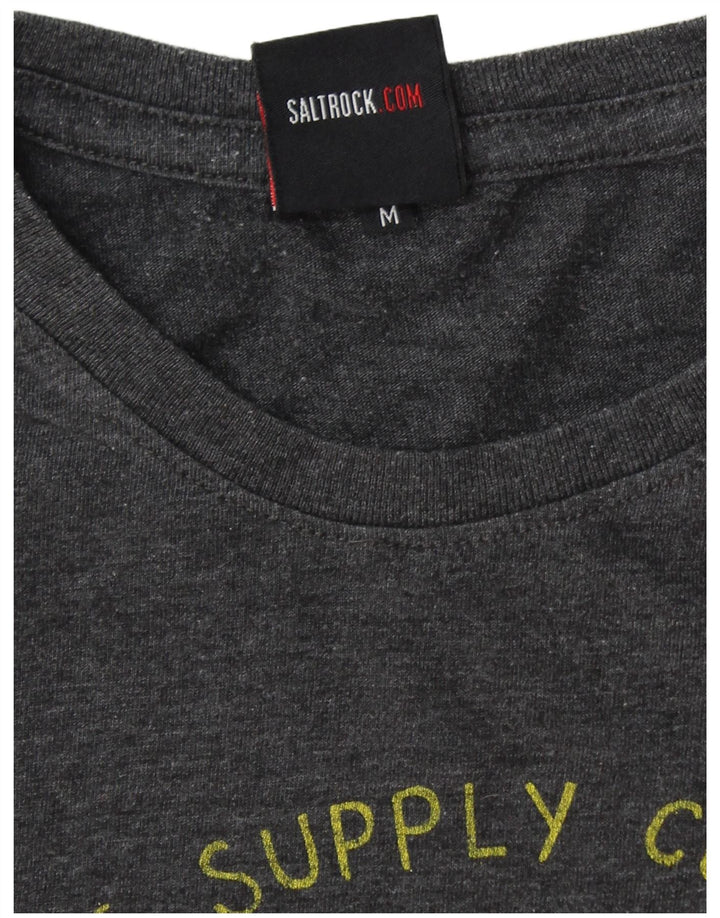 SALTROCK Herre grafisk T-shirt top mellemgrå bomuld