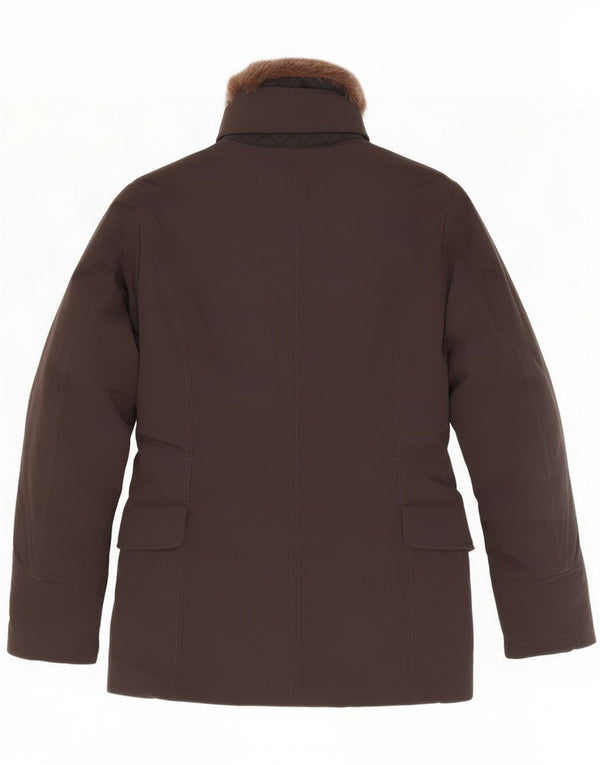 PEUTEREY Womens Padded Parka Jacket IT 44 Medium Brown Polyester
