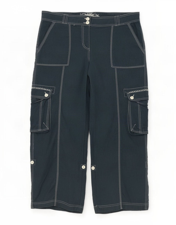 Marks & Spencer Dame Cargo Trousers UK 16 Large W36 L28 Navy Blue