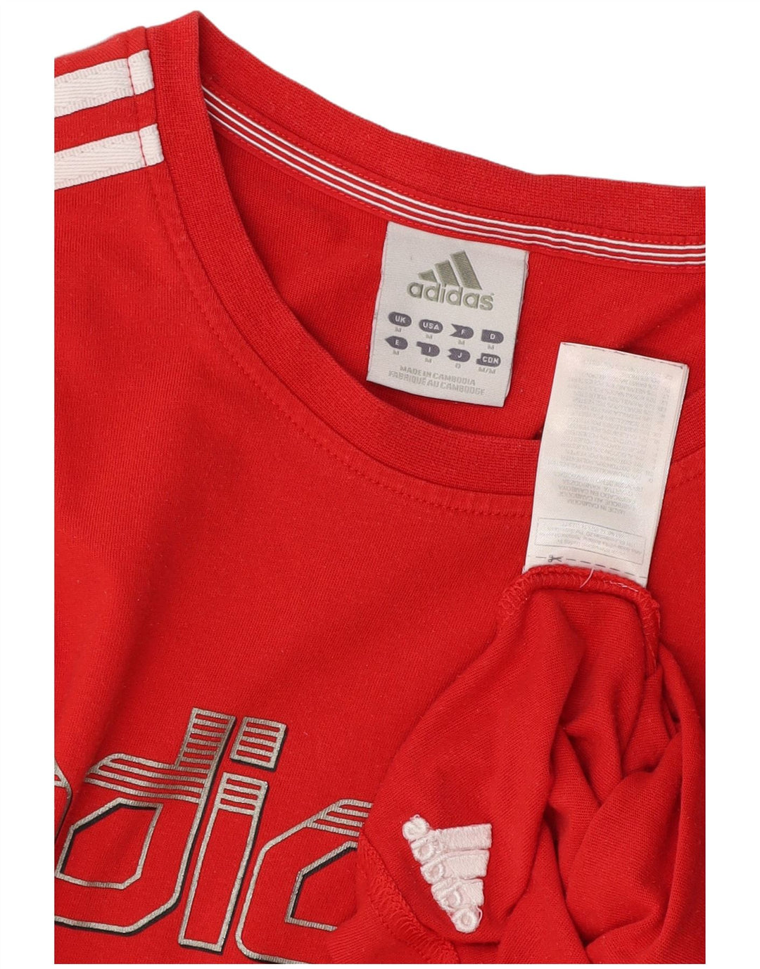 ADIDAS Mens Graphic T-Shirt Top Medium Red Cotton