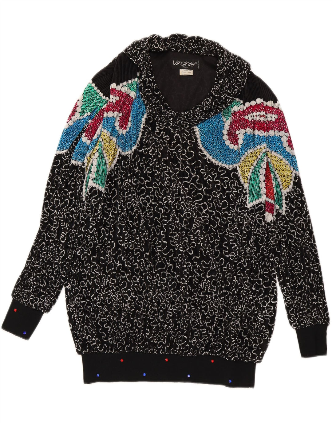 VIRGINIE Dame Oversized V-hals sweater UK 18 XL Sort