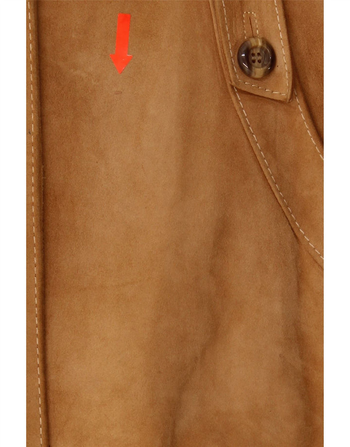VINTAGE Womens Suede Jacket EU 46 XL Brown Leather Vintage Vintage and Second-Hand Vintage from Messina Hembry 
