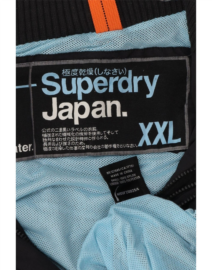 Superdry Grafisk regnjakke til kvinder UK 20 2XL Marineblå polyester
