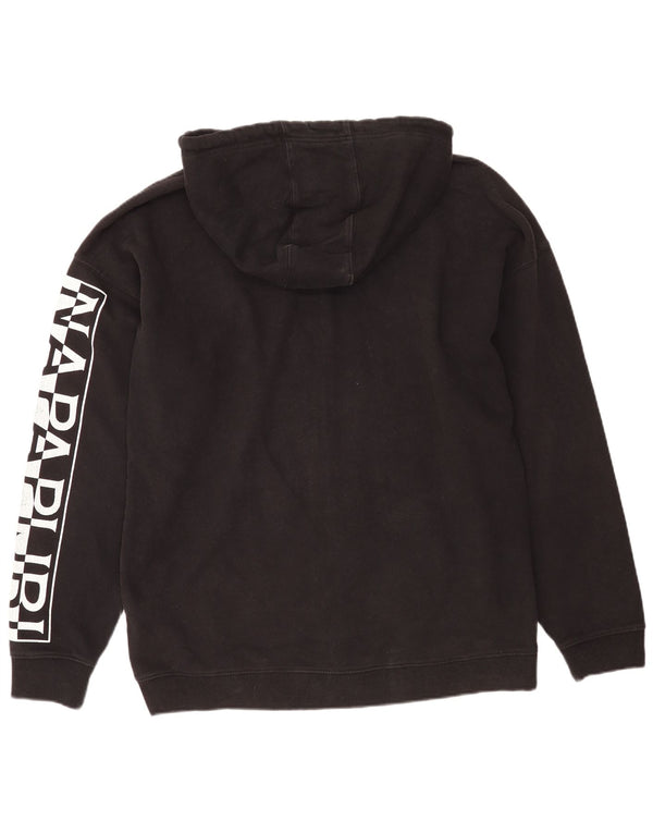 Napapijri Herre Geographic Graphic Loose Fit Zip Hoodie Sweater XL Sort