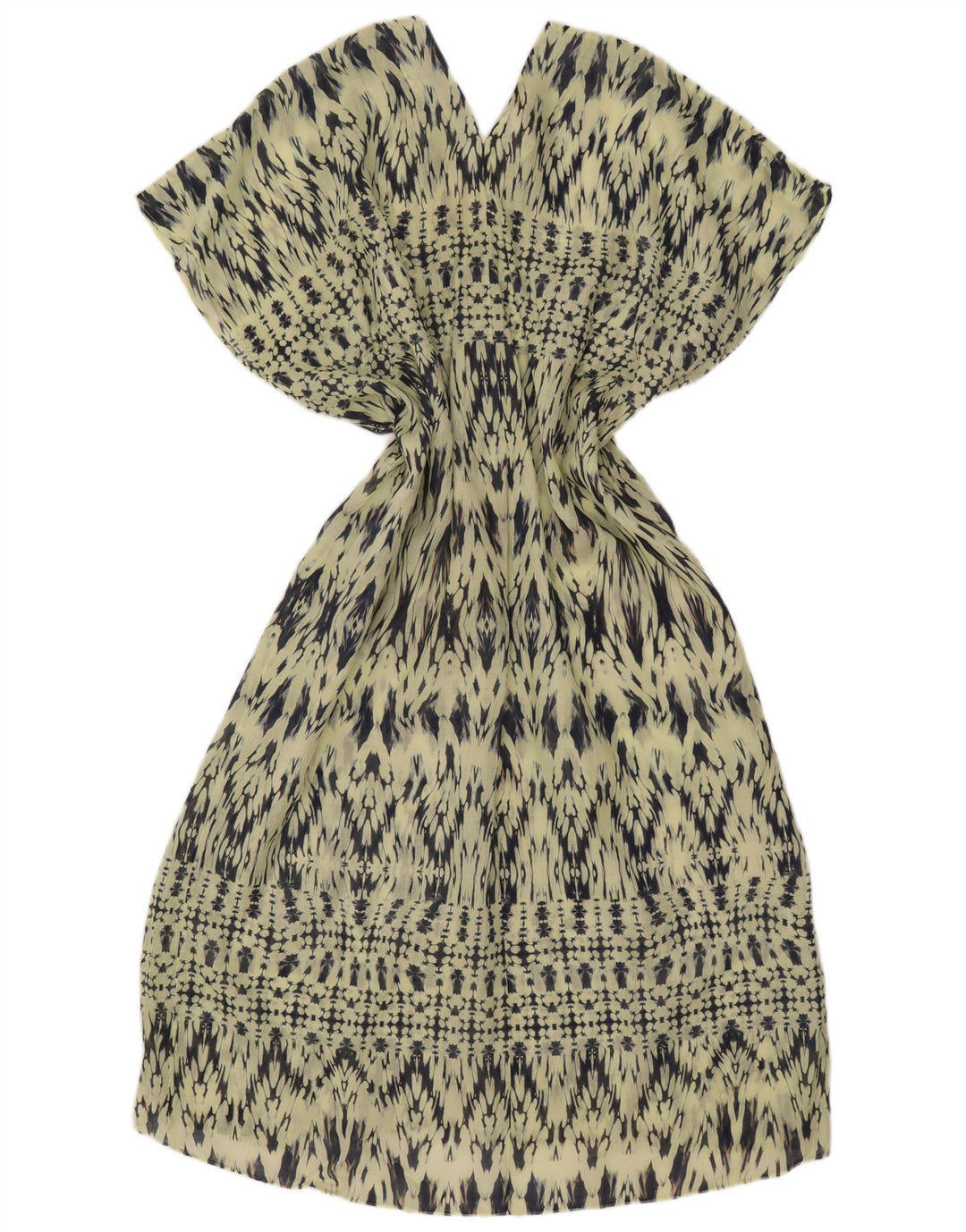 ZARA Kvinders abstrakt mønster Oversized Shift Dress UK 14 Medium Green