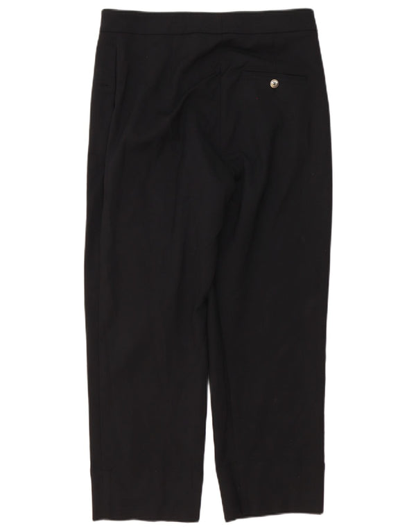 Marks & Spencer Dame Straight Cropped Trousers UK 10 Small W28 L24 Black