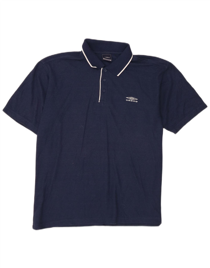 Umbro Herre Polo Shirt Large Navy Blue Polyester