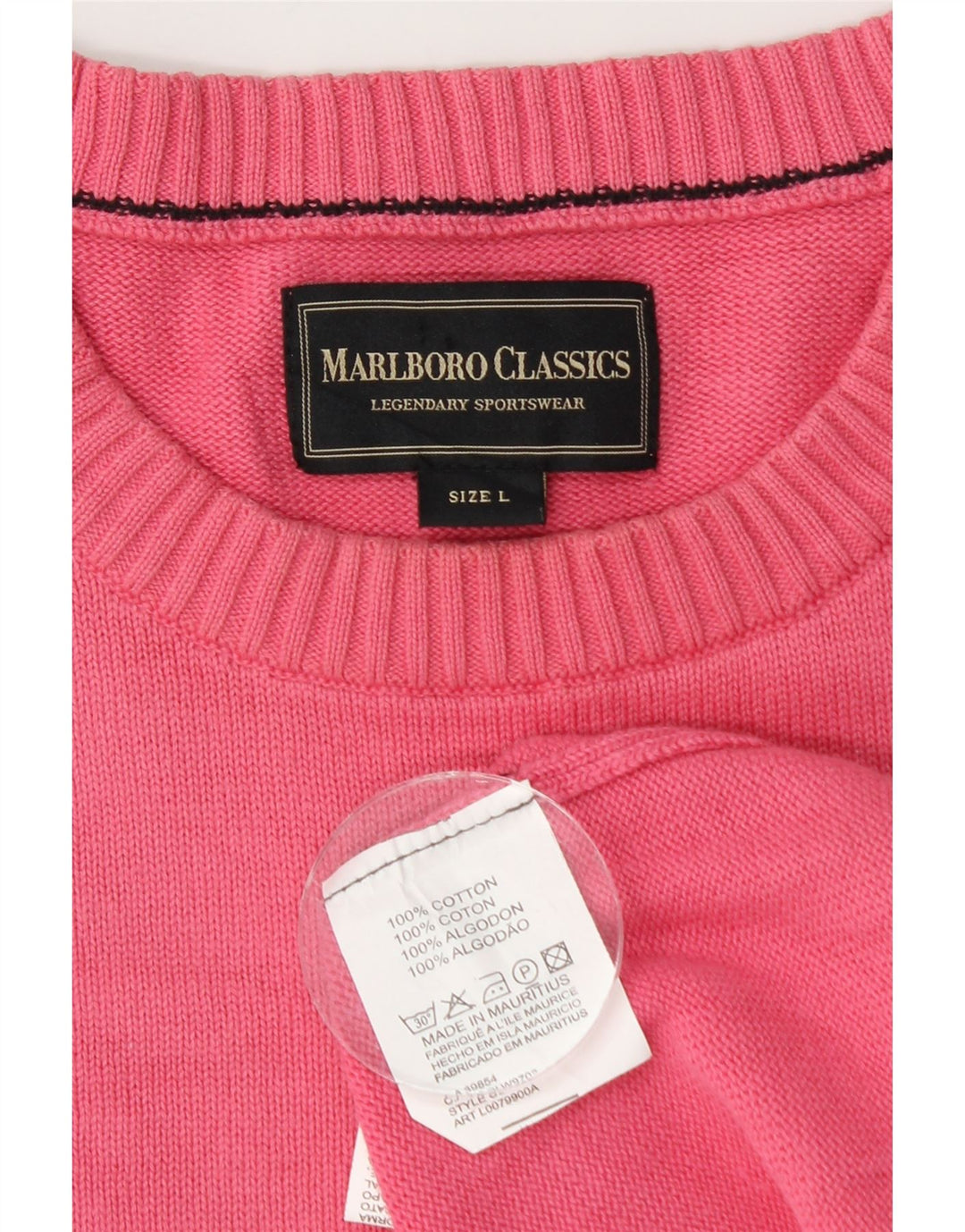 Marlboro Classics Herre Crew Neck Jumper Sweater Large Pink Bomuld