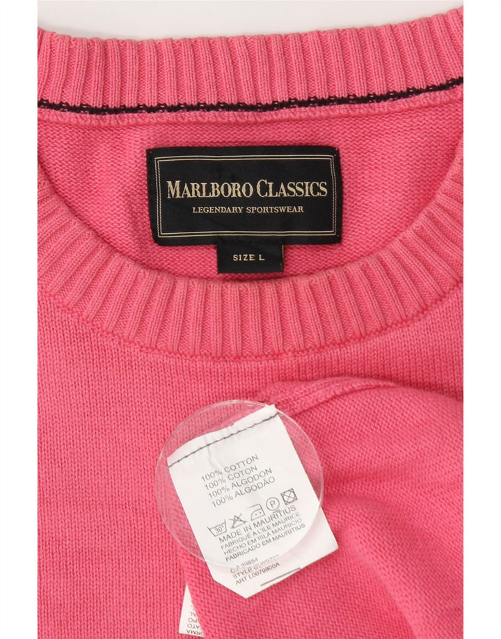 Marlboro Classics Herre Crew Neck Jumper Sweater Large Pink Bomuld