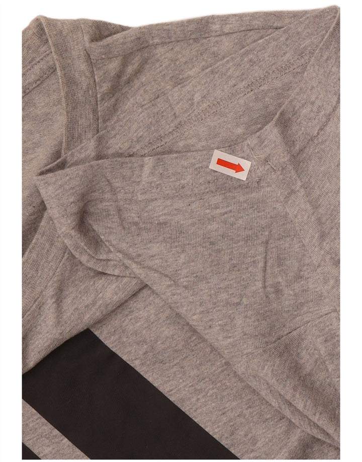 ADIDAS Grafisk T-shirt top til mænd, stor grå bomuld