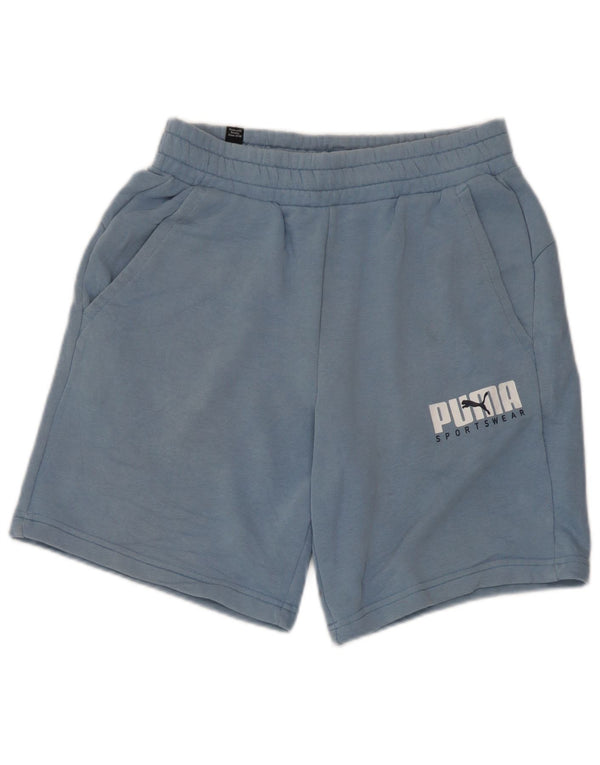 Puma Graphic Sports Shorts til kvinder UK 8 Small Blue Cotton