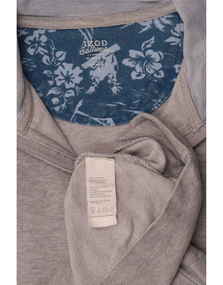 Izod Herre Salt Vand Sweatshirt Sweatshirt med lynlås Stor Grå Bomuld