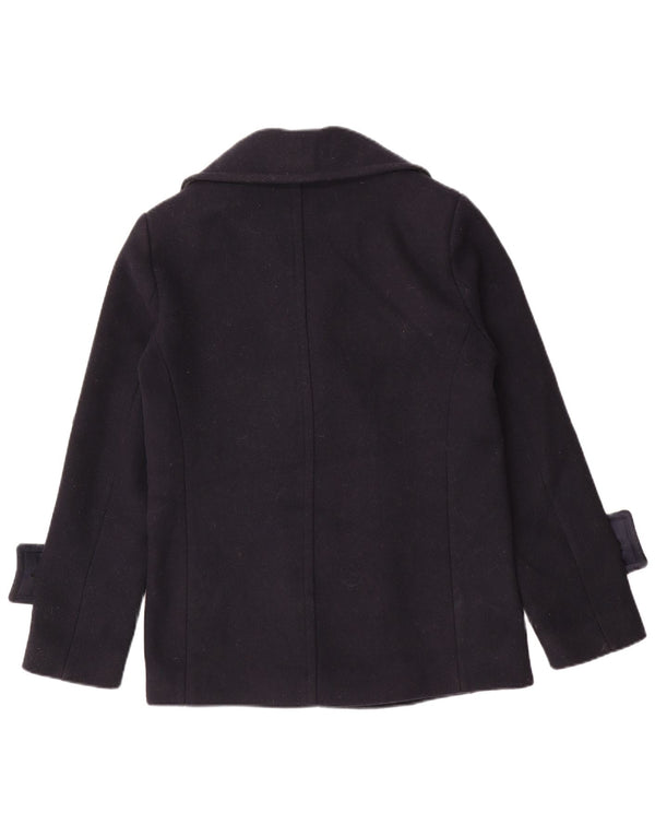 Marks & Spencer Dame Oversized Pea Coat UK 8 Small Navy Blue Polyester