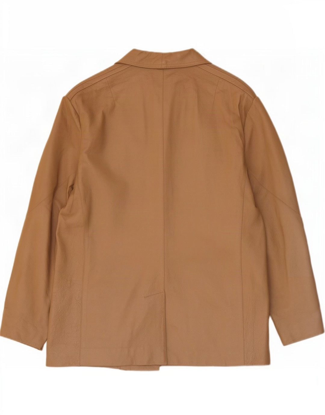 Vintage dame 3-knaps læder blazerjakke EU 46 XL Beige