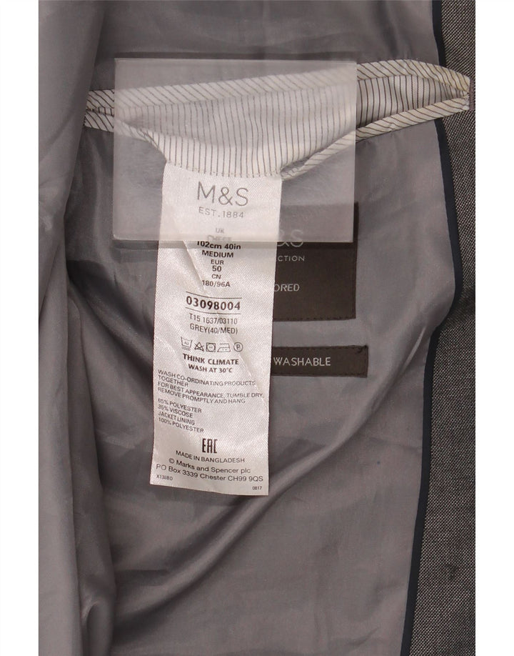 Marks & Spencer Herre skræddersyet 2-knaps blazerjakke UK 40 Medium Grey