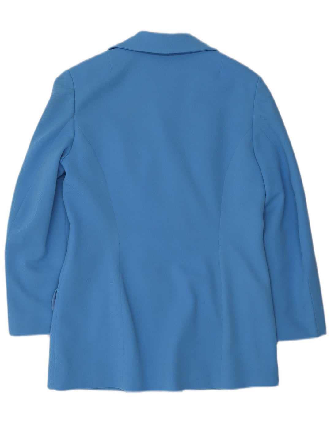 VINTAGE Dame Dobbeltradet Blazer Jakke UK 12 Medium Blue