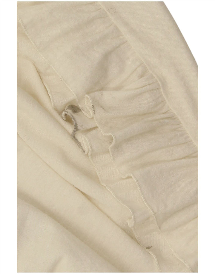 Zara Womens Oversized Crop Bluse Top UK 14 Medium Off White