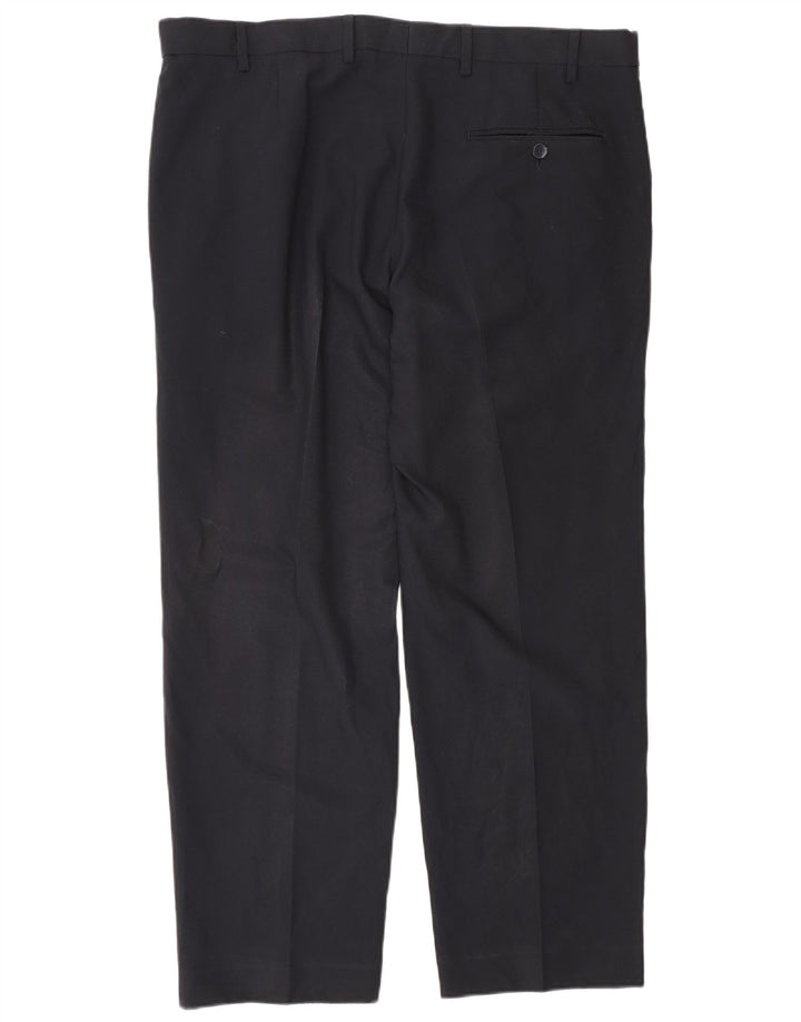 Marks & Spencer Herre Regular Suit Bukser W38 L29 Navy Blue Polyester