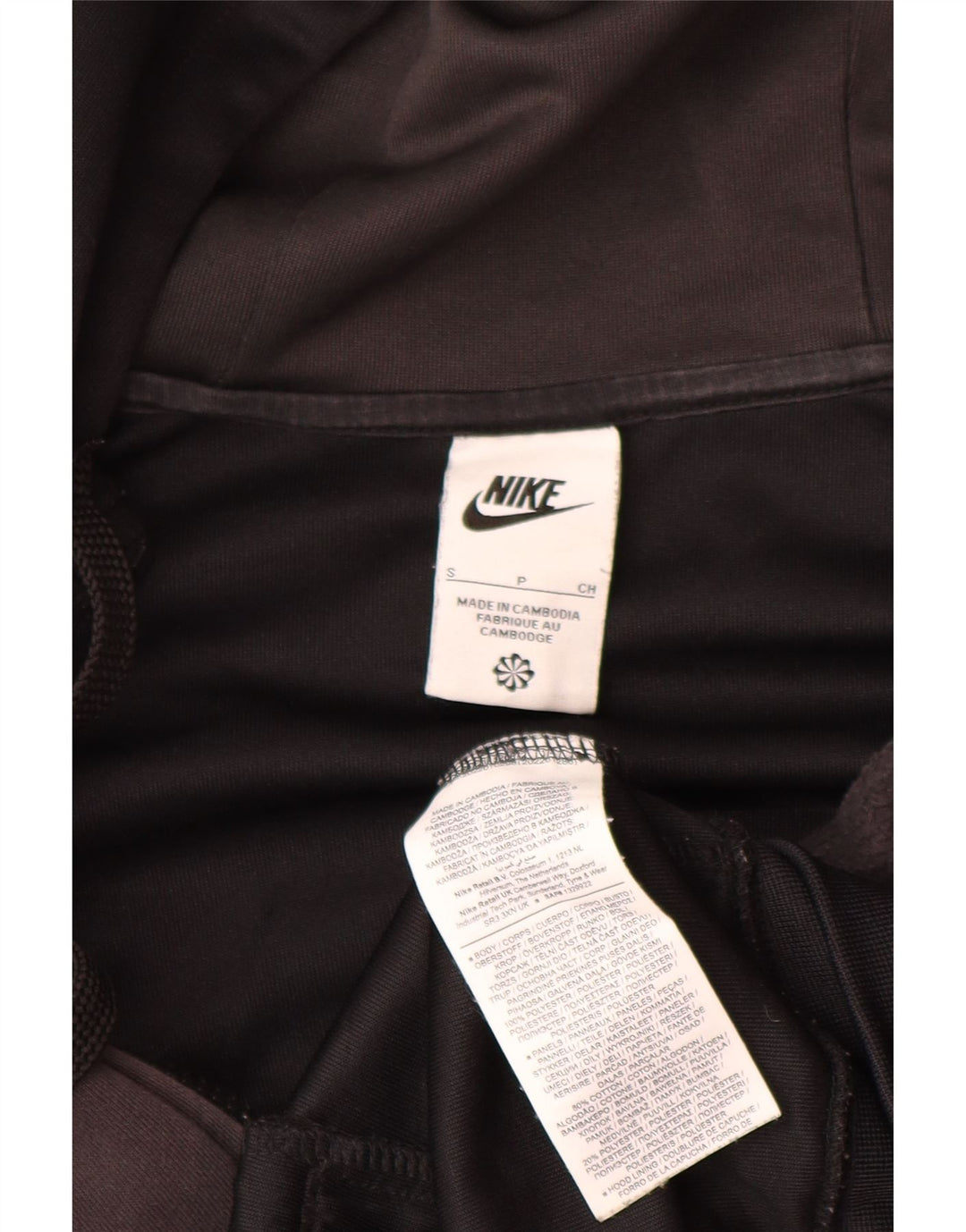 Nike Herre grafisk hættetrøje med lynlås, lille sort Colourblock Polyester