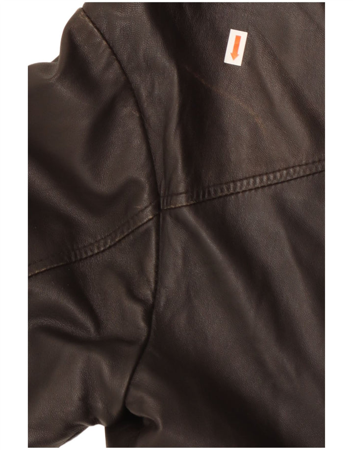 Geox Herre Bomber Læderjakke UK 42 XL Sort Læder