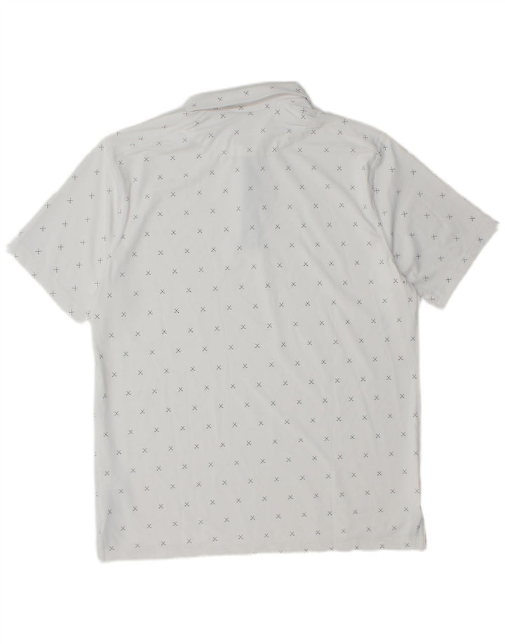 Nike Dri Fit poloshirt til mænd mellem hvid geometrisk polyester