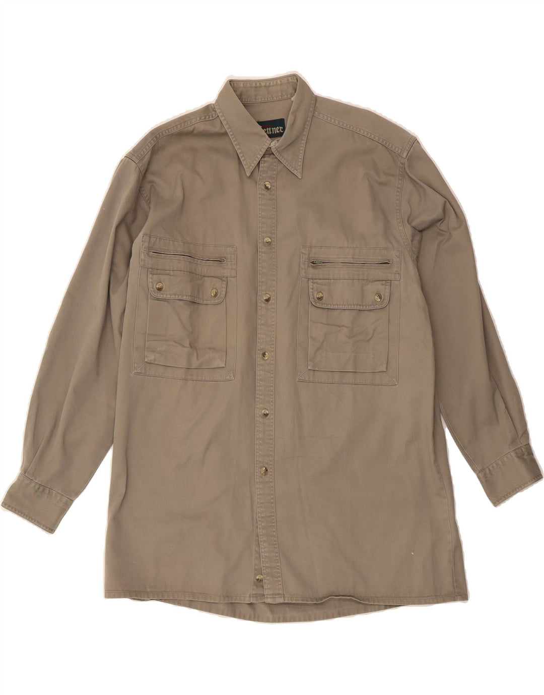 VINTAGE Mens Shirt Large Grey Vintage Vintage and Second-Hand Vintage from Messina Hembry 