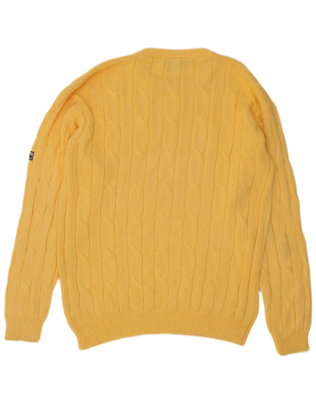 Navigare Herre sweater med rund hals, medium gul bomuld