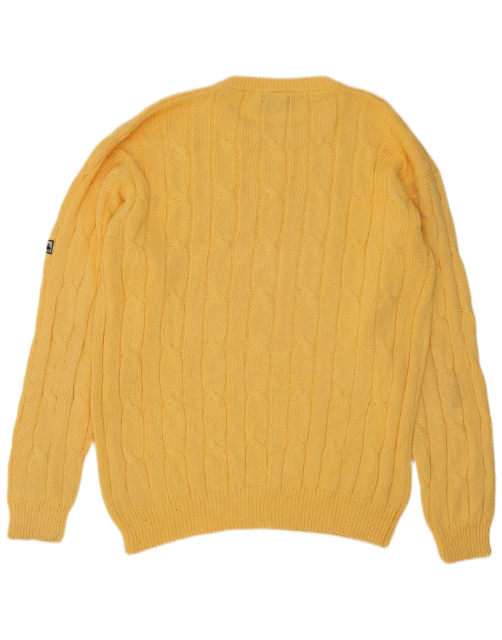 Navigare Herre sweater med rund hals, medium gul bomuld