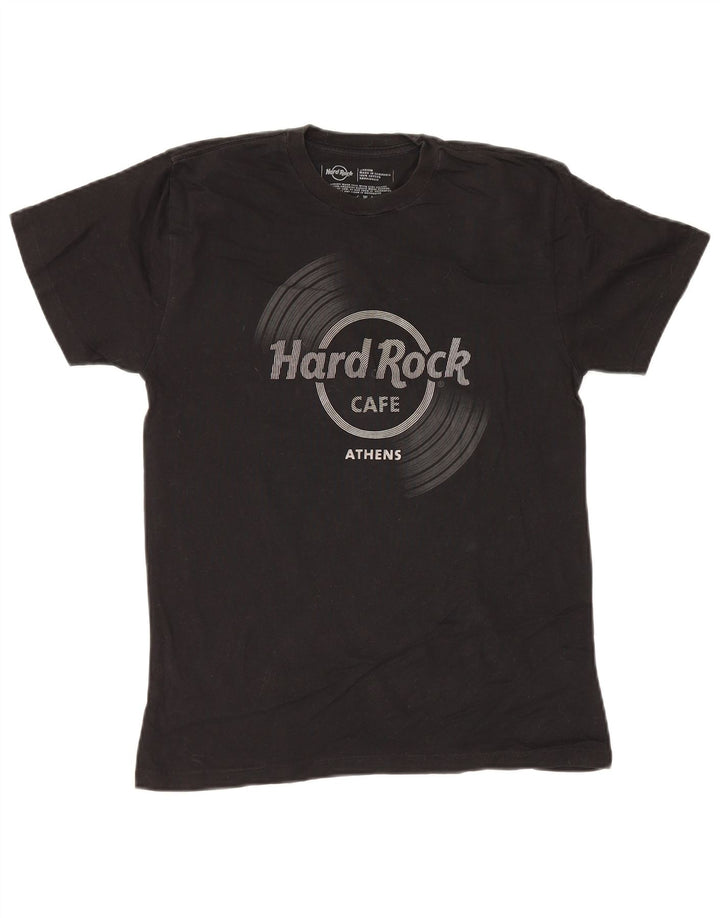 Hard Rock Cafe Herre Athens Grafisk T-Shirt Top Medium Sort Bomuld