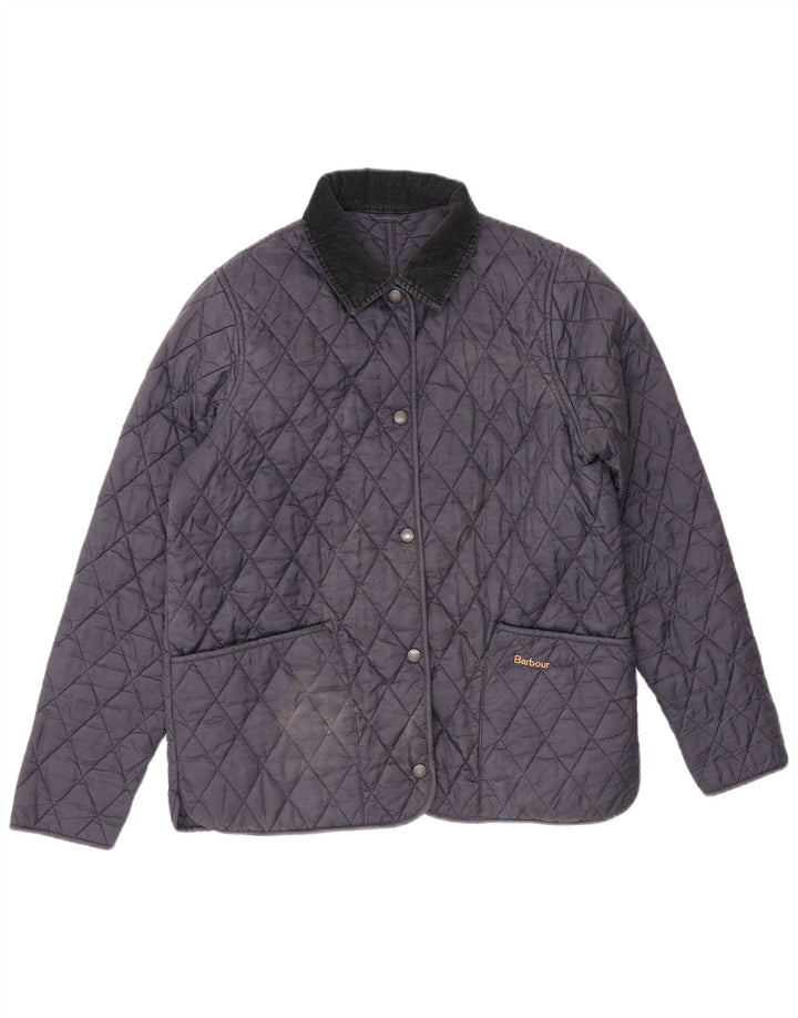 Barbour Quiltet jakke til kvinder UK 12 Mellem marineblå polyester