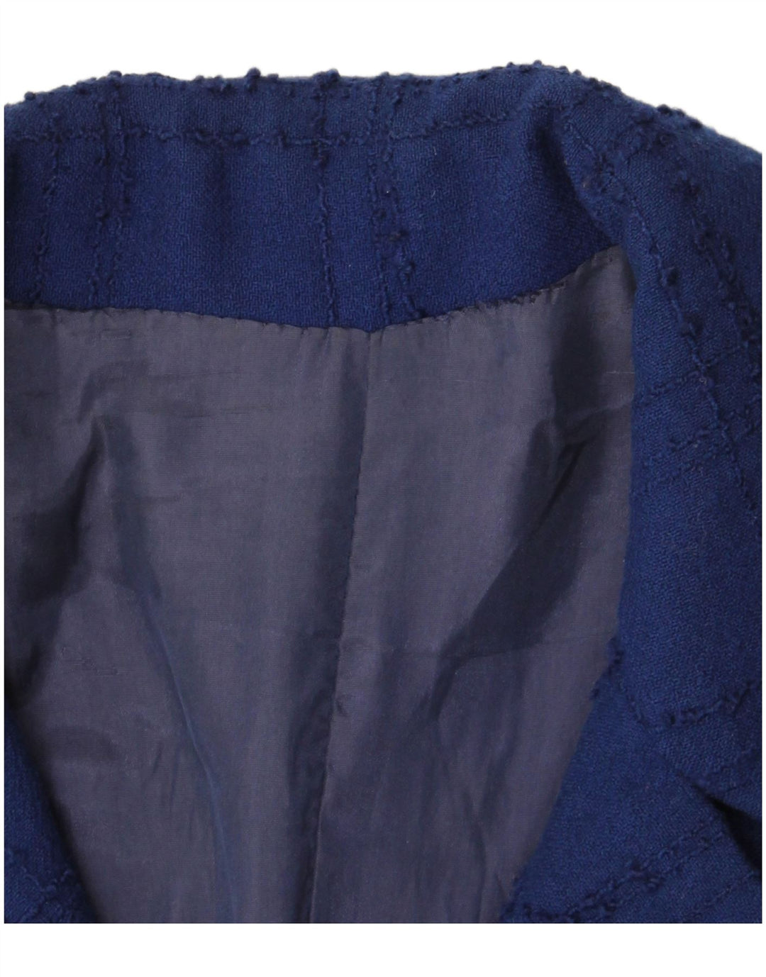 Vintage overfrakke til kvinder UK 10 Small Navy Blue Check