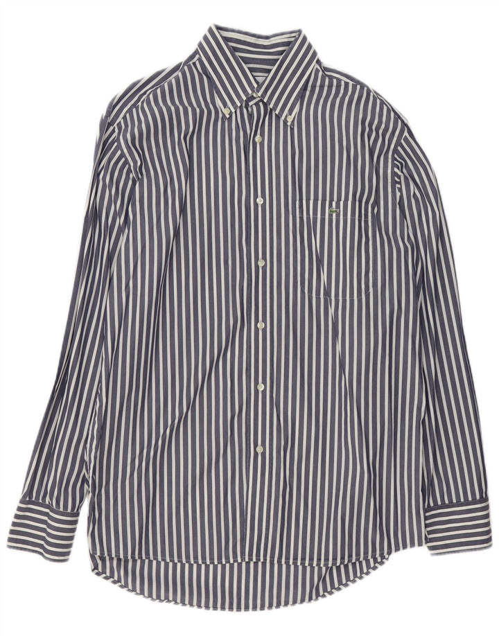Lacoste herreskjorte str. 41 Medium marineblå nålestribet bomuld