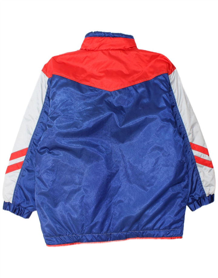 VINTAGE Boys Windbreaker Jacket 15-16 Years Blue Colourblock Polyamide