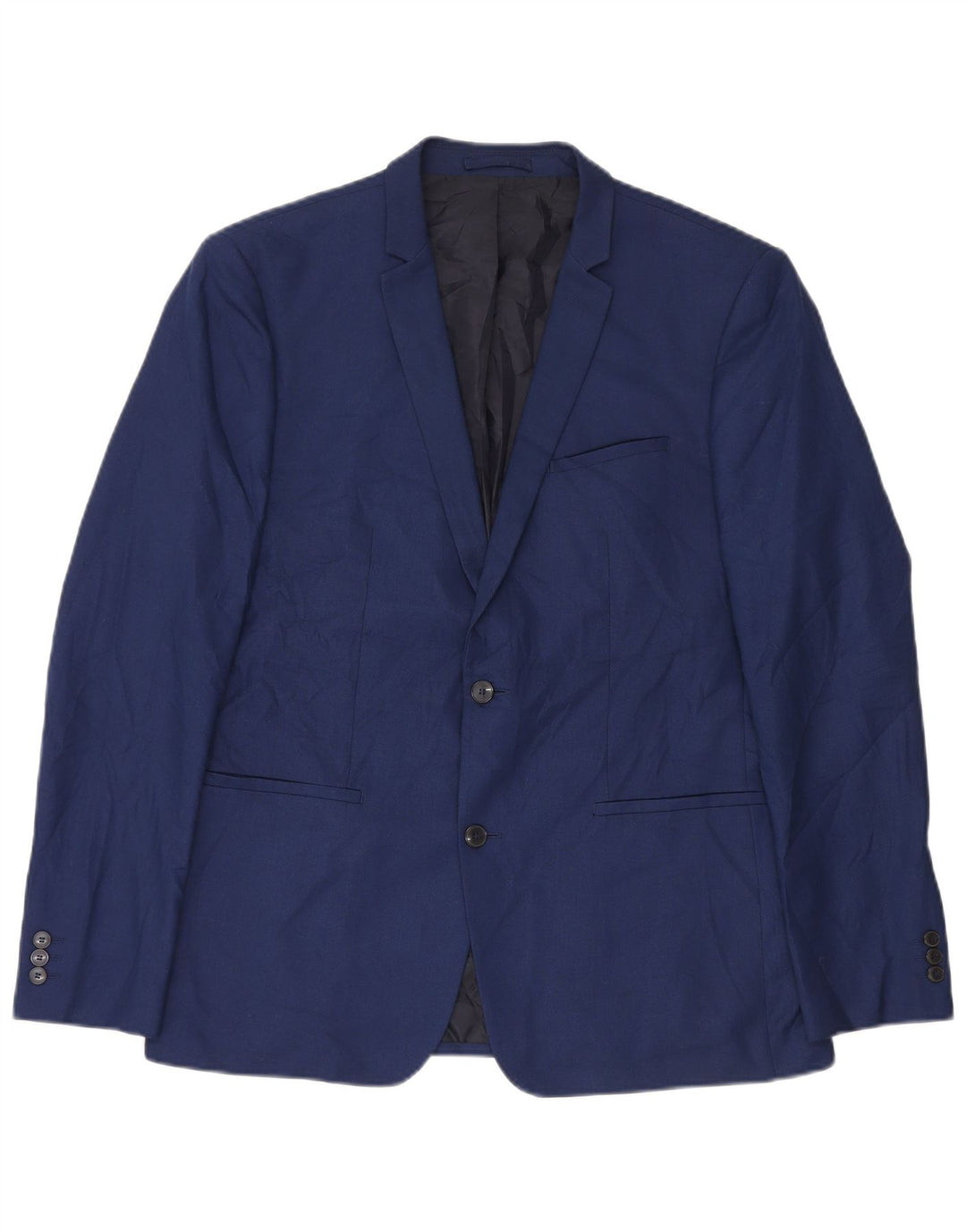 Zara Herre 2-knaps Slim Fit Blazer-jakke EU 54 XL Marineblå