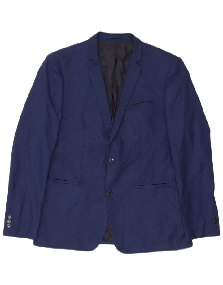 Zara Herre 2-knaps Slim Fit Blazer-jakke EU 54 XL Marineblå