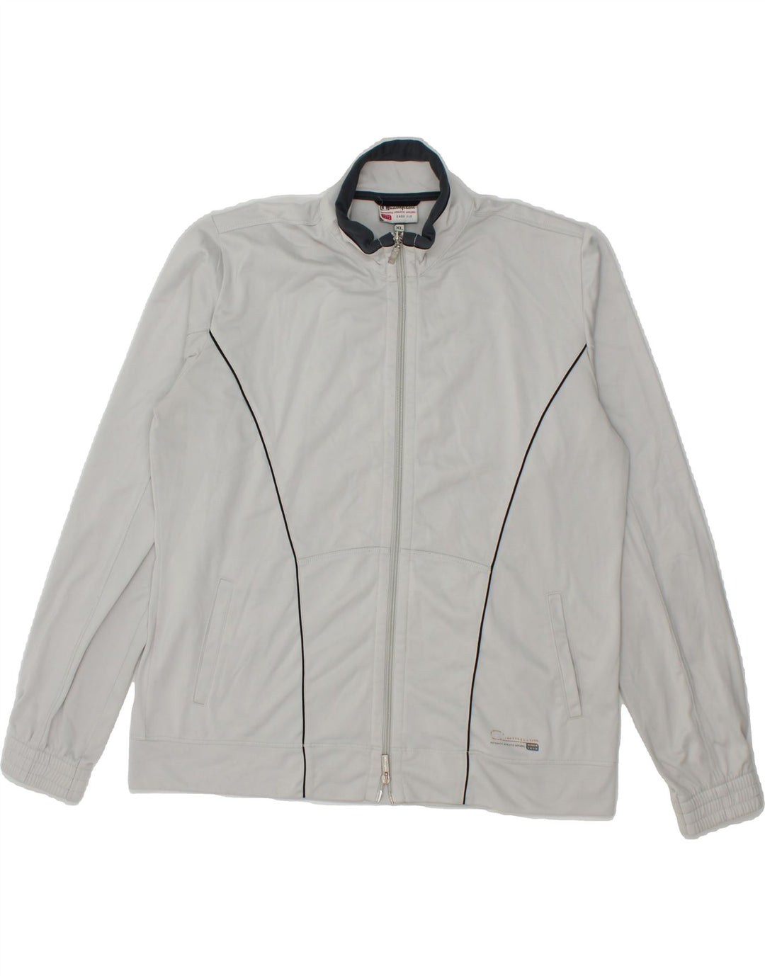 CHAMPION Mens Easy Fit Tracksuit Top Jacket XL Grey Polyester Vintage Champion and Second-Hand Champion from Messina Hembry 
