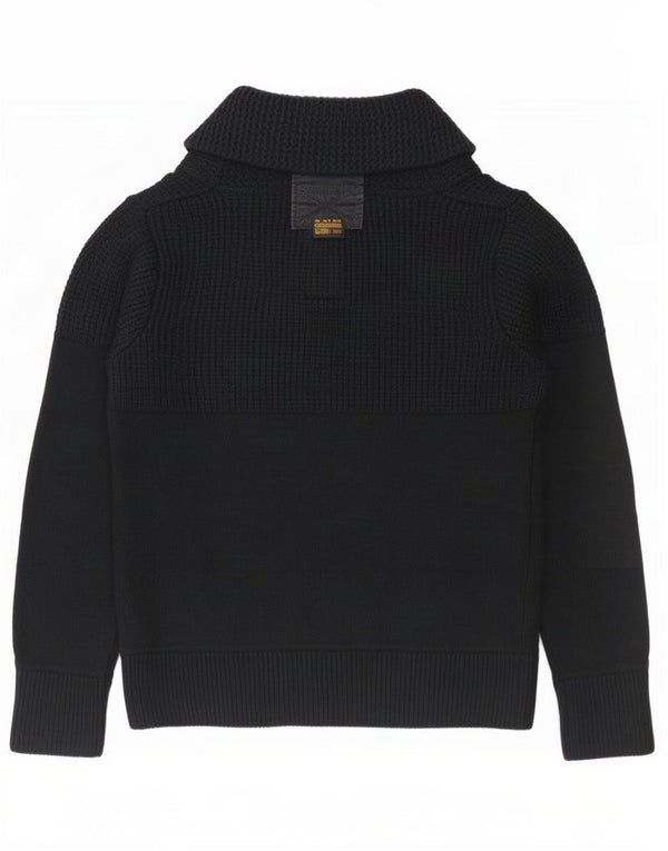 G-Star Herre Shawl Neck Jumper Sweater Large Navy Blue Akryl
