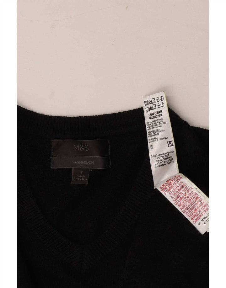 Marks & Spencer Herre V-hals sweater lille sort akryl