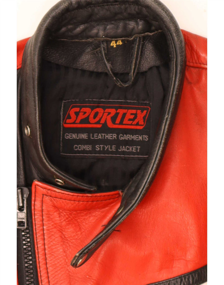 Sportex Racerjakke til mænd IT 44 XS Sort Colourblock Læder