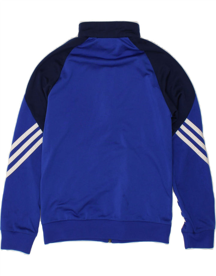 ADIDAS Boys Tracksuit Top Jacket 7-8 Years Medium Blue Colourblock Vintage Adidas and Second-Hand Adidas from Messina Hembry 