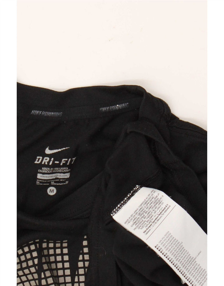Nike Herre Dri Fit Grafisk T-Shirt Top Medium Sort Polyester