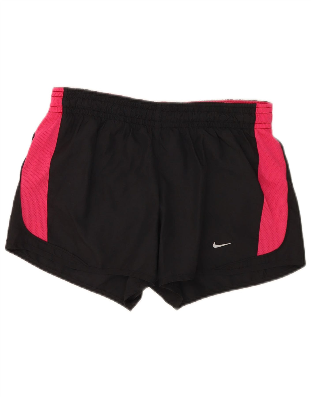 Nike Dame Dri Fit Sports Shorts UK 10 Small Black Colourblock Polyester
