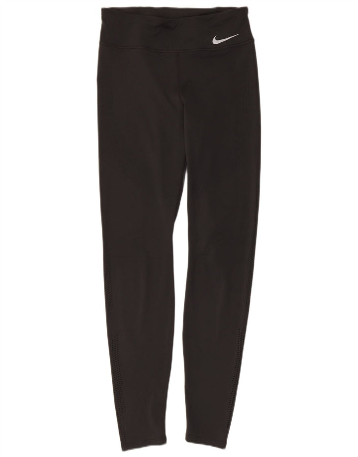 NIKE Dame Dri Fit Leggings UK 8 Small Black