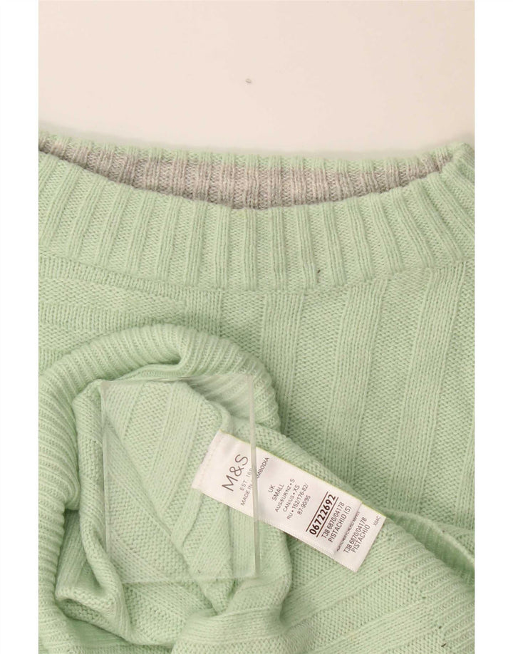 Marks & Spencer Dame Oversized Boat Neck Jumper Sweater UK 10 Small Green