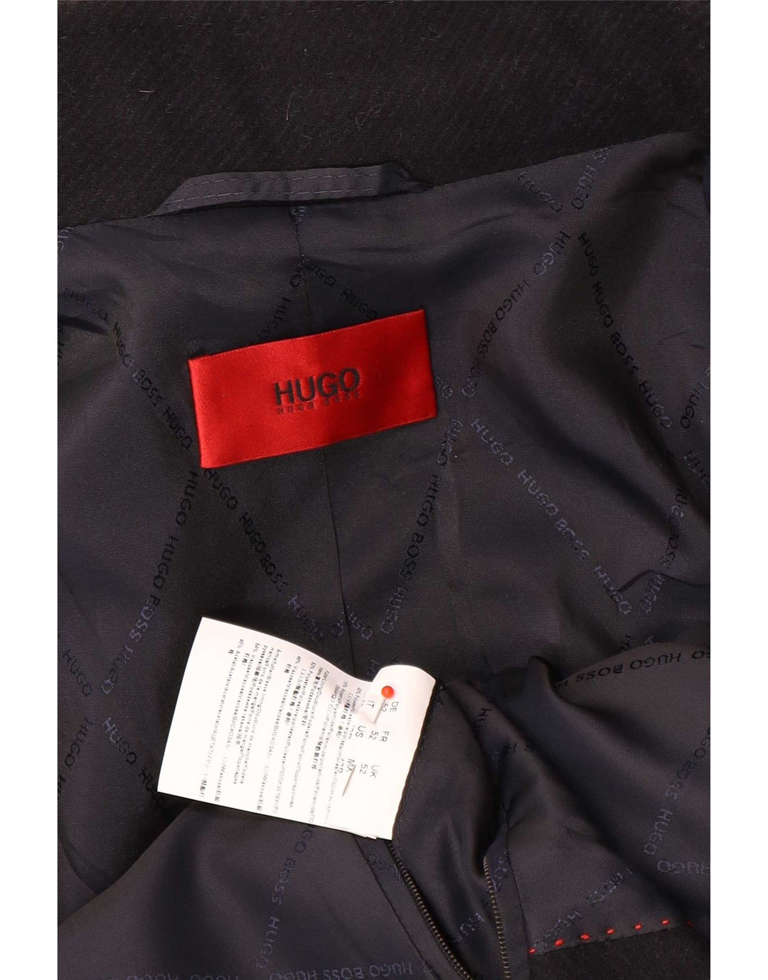 Hugo Boss Herre Overfrakke UK 52 XL Marineblå Uld