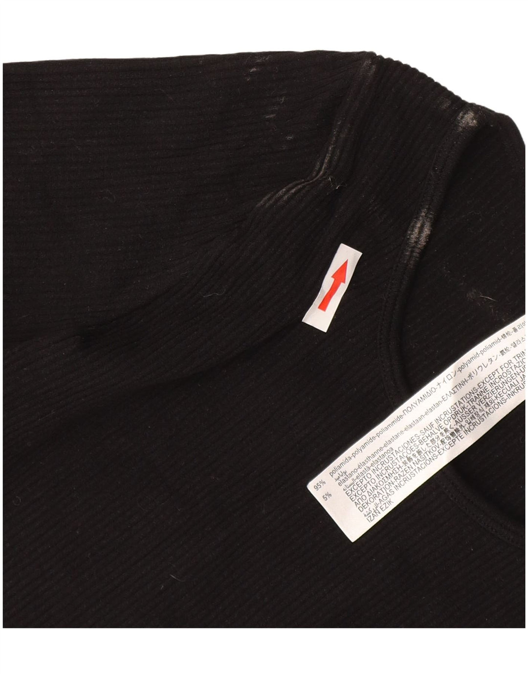 Zara Womens Crop Top Langærmet UK 4 XS Sort Polyamid